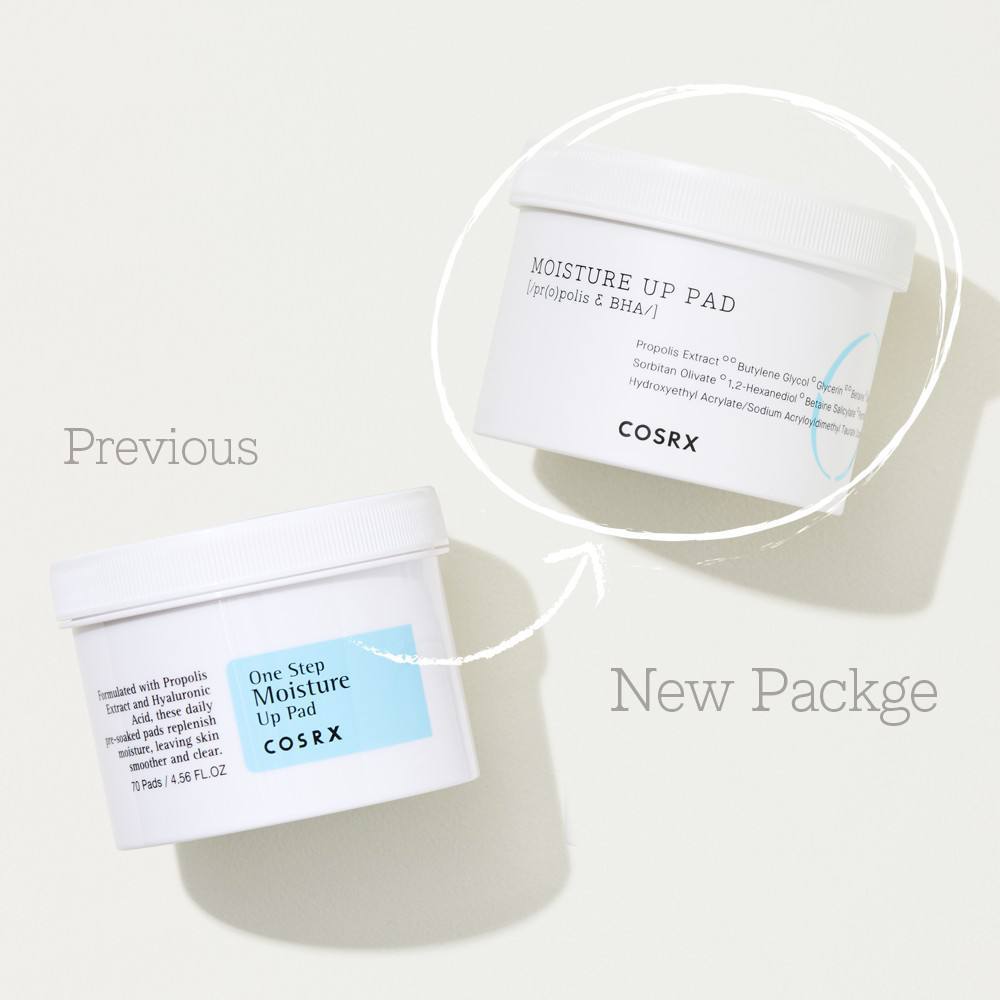 Cosrx One Step Moisture Up 70 Pads-зволожуючи спонжи для обличчя.