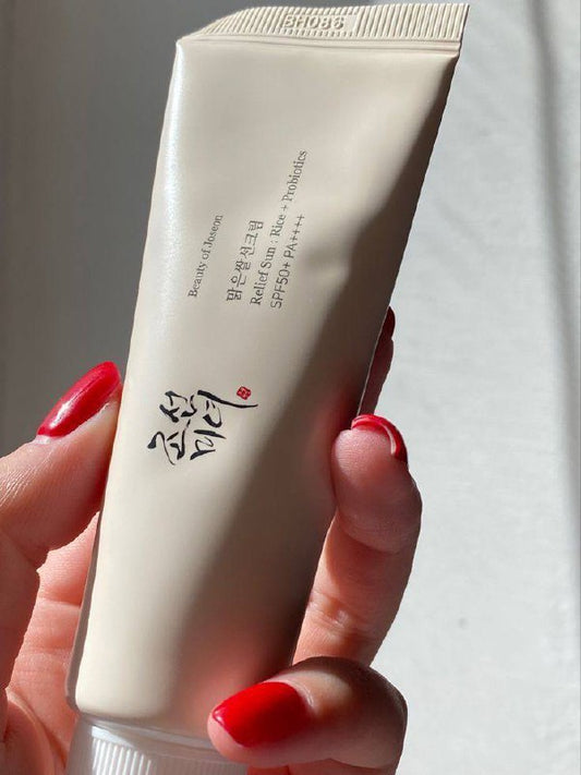 Joseon of Beauty Relief Sun : Rice + Probiotics (SPF50+ PA++++) сонцезахисний крем.
