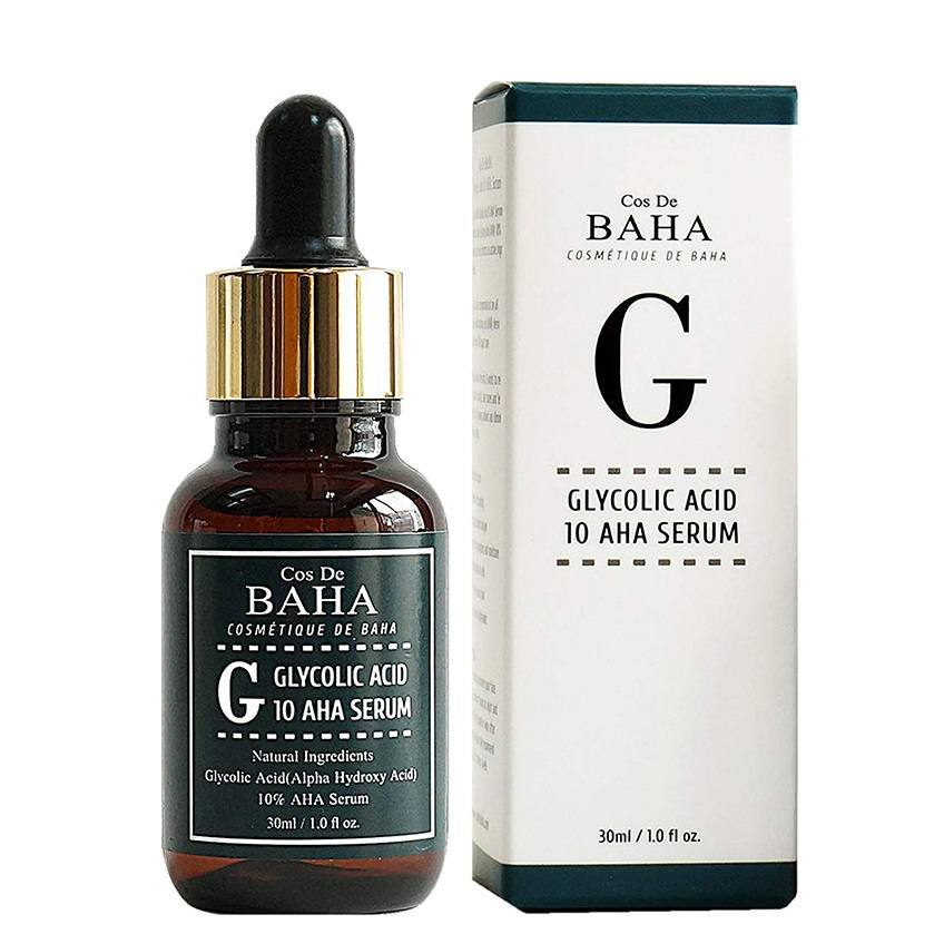 Cos De Baha AHA Glycolic Acid 10 % Serum With Witch Hazel — Whitehead Power Liquid, Acne Prone Skin-сироватка пілінг.
